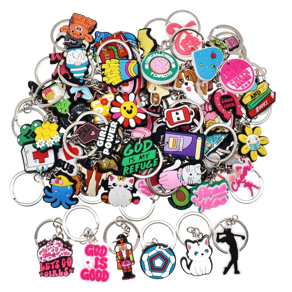 2540 Cute Keychains Bulk,Random 50 PCS Different Key Chain Accessories